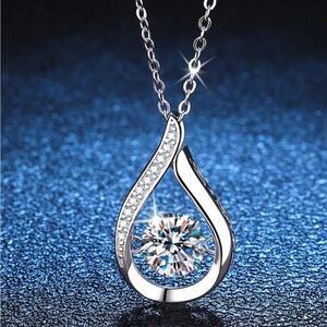 Moissanite Tear Drop Necklace